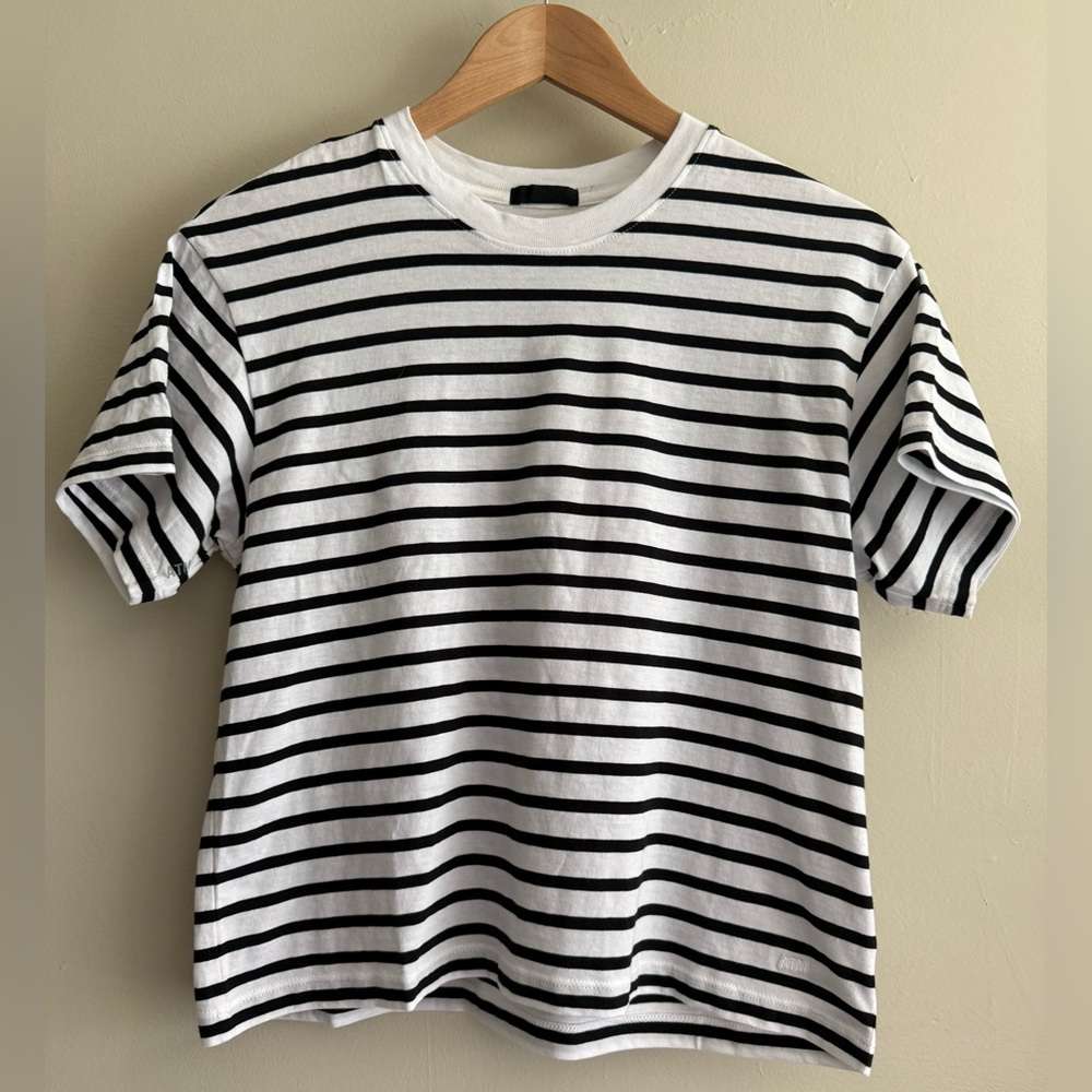 ATM Anthony Thomas Melillo Black and White Striped Tee classic‎ jersey S - Picture 3 of 13